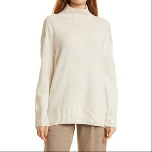 Vince Side Slit Funnel Neck Cashmere Sweater NWT